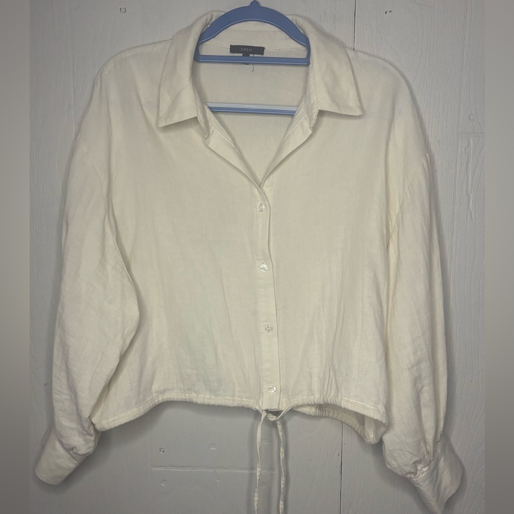 DREW Cropped Tie-waist Blouse